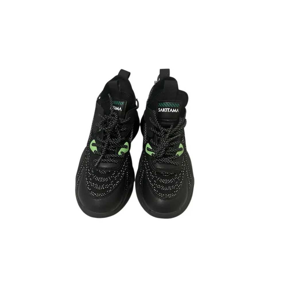 SAKITAMA Men’s 6 Black Green Sport Running Non Slip Casual Athletic Blade Shoes